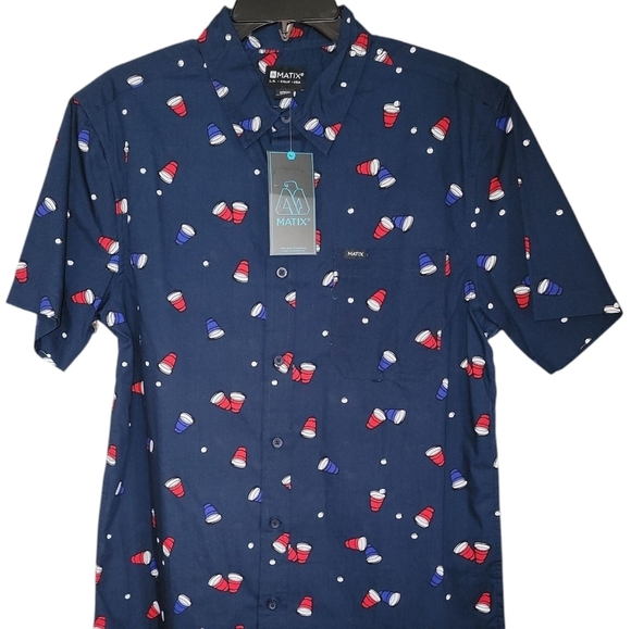 Matix Men's Navy Blue Patterned Shirt - Picture 4 of 7